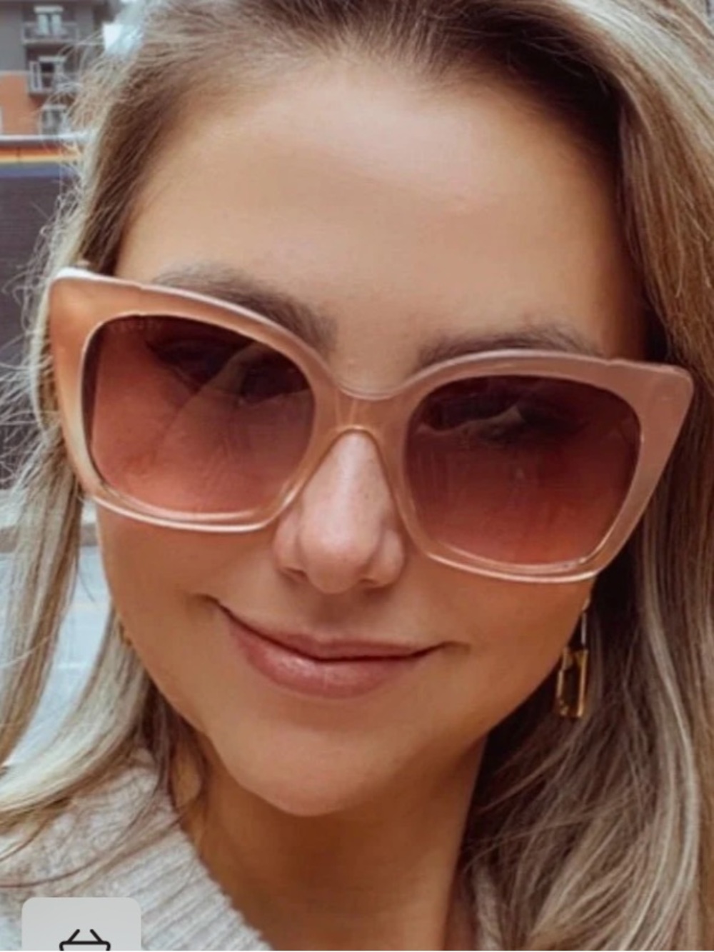 Velvet Ada Cat Eye Women's Pink Gradient Oversized Square Sunglasses
